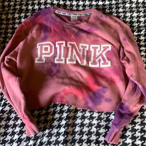 Pink Cropped sweater, tie-dyed myself